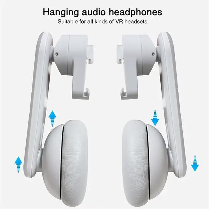 Casque à clipser blanc confortable pour Meta Quest 3 et Quest 2, accessoire d'écouteurs de jeu VR pour expérience immersive et confort optimal occasions spéciales gaming