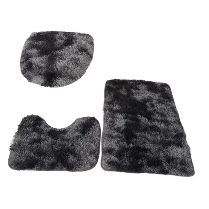 3x ensemble de tapis de bain pour salle de bain avec couvercle de toilette, combinaison absorbante, ensemble de toilette trois pièces pour douche, sols de salle de bain
