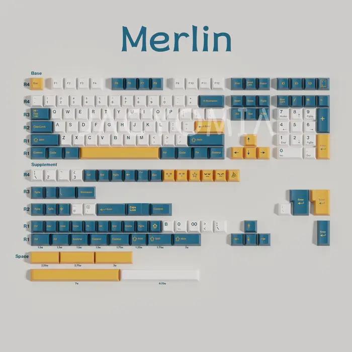 GMK Merlin 173 touches/ensemble profil Cherry Double injection pour MX Switch Mechanicla clavier cerise Keycap HHKB disposition ue bricolage personnalisé