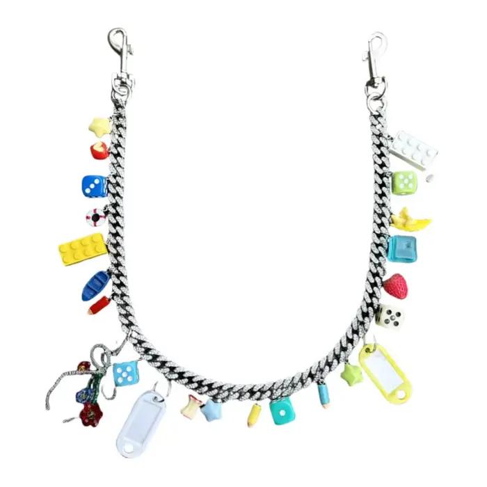 Porte-clés Hip-hop personnalisé et à la mode, accessoire suspendu à la taille, accessoires de bijoux en Dopamine
