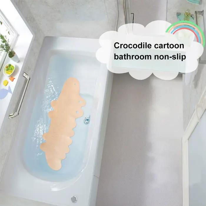 Polymères de bain en crocodile de dessin animé mignon pour enfants, longue douche environnementale, ventouse coordonnante, coussin de baignoire, produit chaud