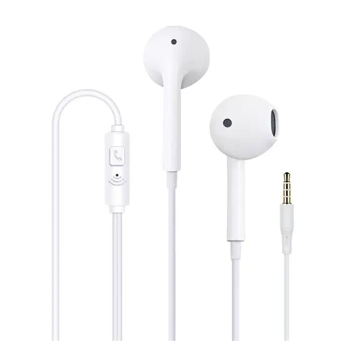 Casque filaire 3.5mm écouteurs intra-auriculaires avec Microphone pour téléphones mobiles haute définition stéréo