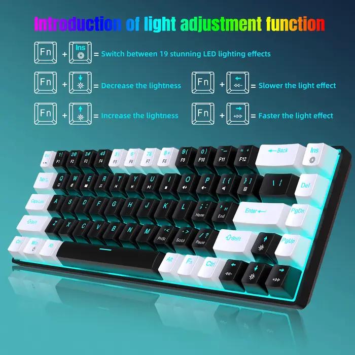 Offre spéciale HXSJ V800 68 touches clavier filaire commutateur échangeable à chaud ergonomique bleu glace