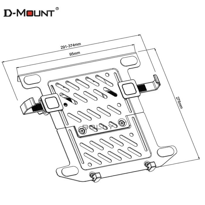 Support de bureau pour ordinateur portable D-MOUNT LP8 10'-17' avec pince réglable en largeur