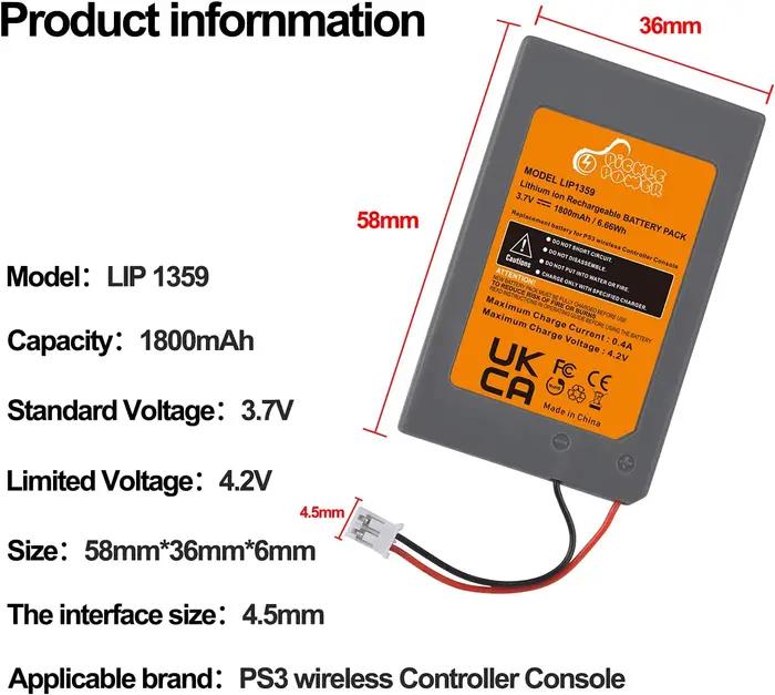 Batterie de contrôleur PS3 pour Sony PlayStation 3