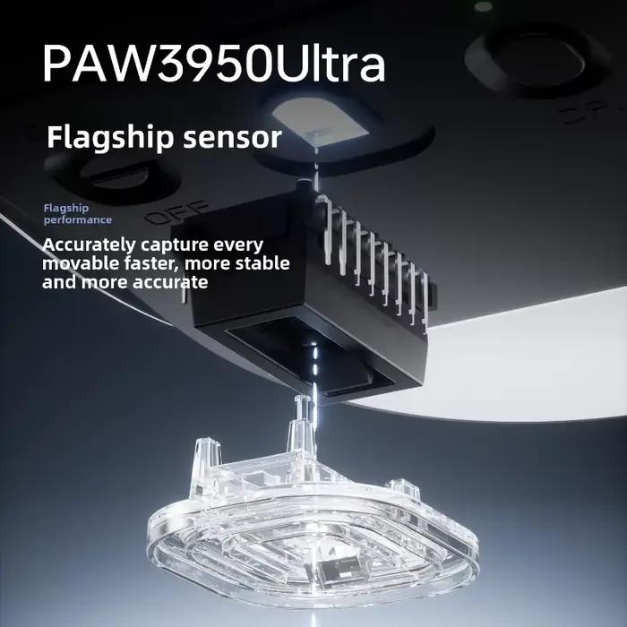 ATK libellule Y9 Pro Max souris sans fil double 8K PAW3395/3950Ultra capteur ergonomie longue durée de vie de la