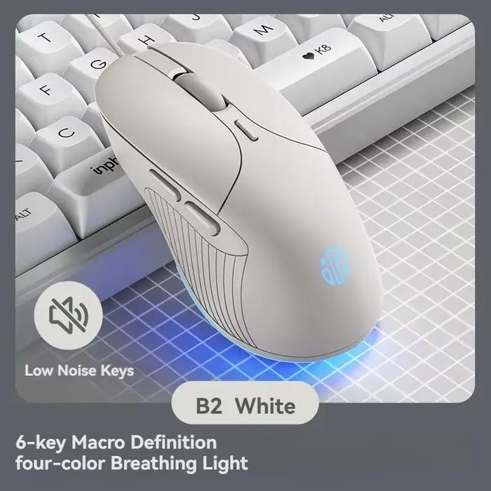 Souris filaire de jeu Macro 8800DPI réglable 6 boutons clic silencieux