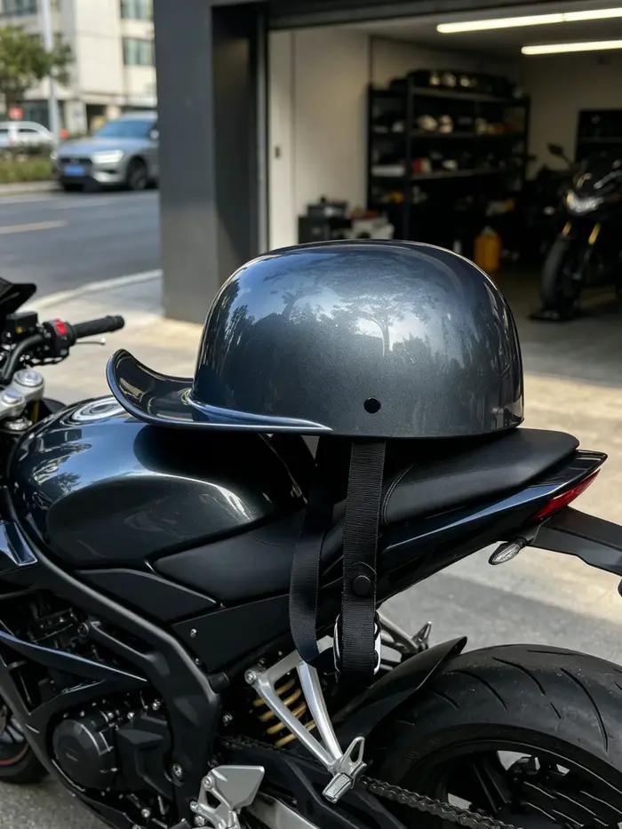 Casque de moto vintage style casquette de baseball, casque ouvert rétro d'été pour adultes, hommes et femmes, pour scooter et motocross