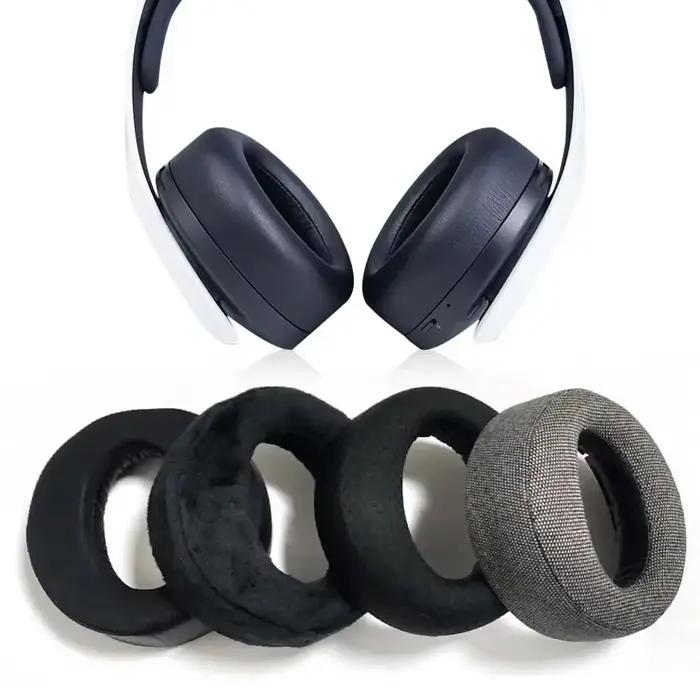 Coussinets d'oreille de remplacement en mousse à mémoire de forme pour casque sans fil 3D Sony Playstation PS5 Pulse olive pour une expérience de jeu confortable et isolée