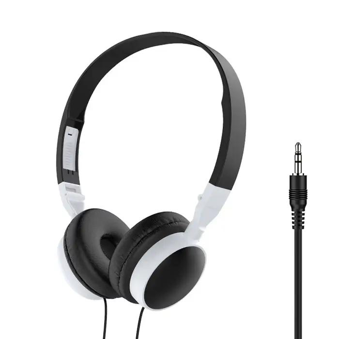Casque filaire universel WYMECT pour musique et jeu, suppression de bruit, écouteurs stéréo pliables et portables pour les occasions quotidiennes