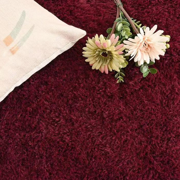 Tapis Shaggy super doux, tapis moelleux, zone rouge bordeaux, salon, chambre à coucher, chambre d'enfant, décoration d'intérieur, antidérapant