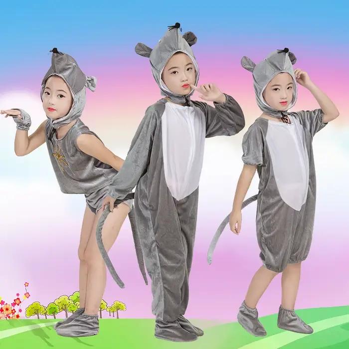 Costumes de petite souris grise pour enfants, vêtements de Cosplay d'animaux, vêtements de spectacle pour enfants de la maternelle, Costume de danse mignon