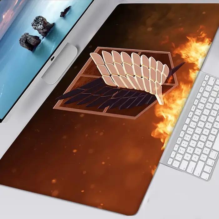 Grand tapis de souris de jeu média Attack on Titan