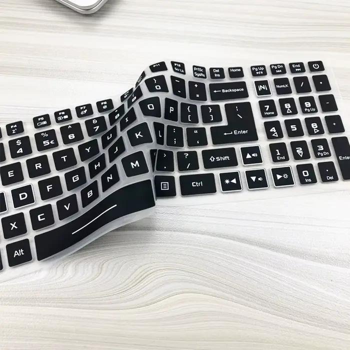 Housse de protection en silicone anti-poussière et imperméable pour clavier d'ordinateur portable, housse de clavier portable pour gamer et professionnel, protection élégante et hygiénique pour clavier d'ordinateur portable