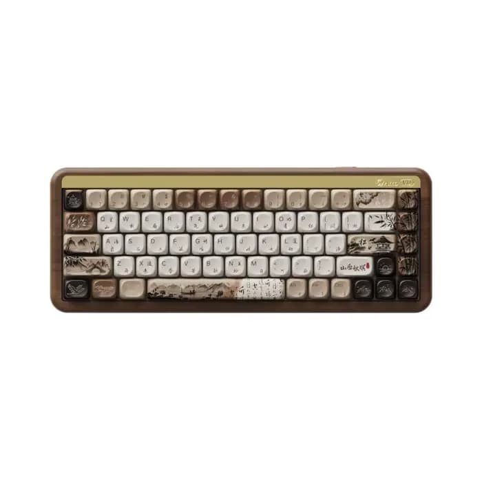 Akko MU01 Mountain Seclusion clavier mécanique en bois rvb échangeable à chaud BT 5.0/2.4G sans fil et type-c clavier de jeu filaire