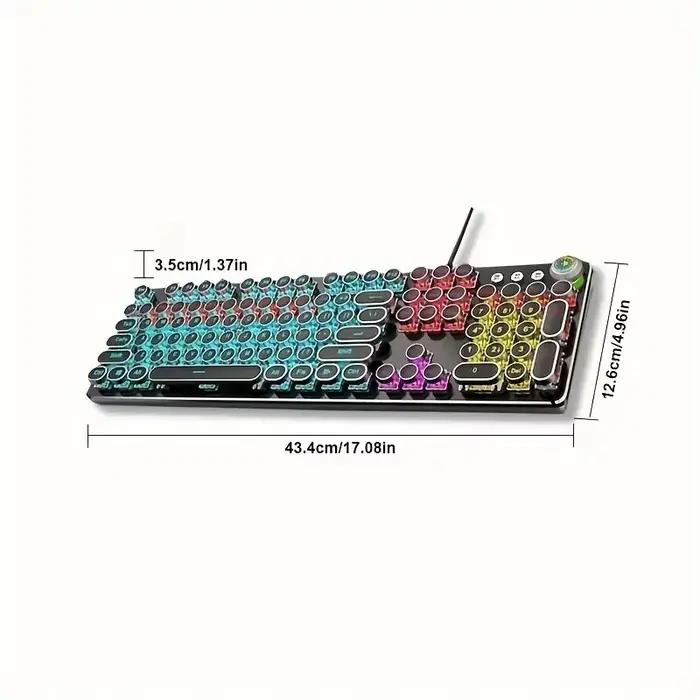 EWEADN Punk Machine à écrire clavier de jeu mécanique 104 touches