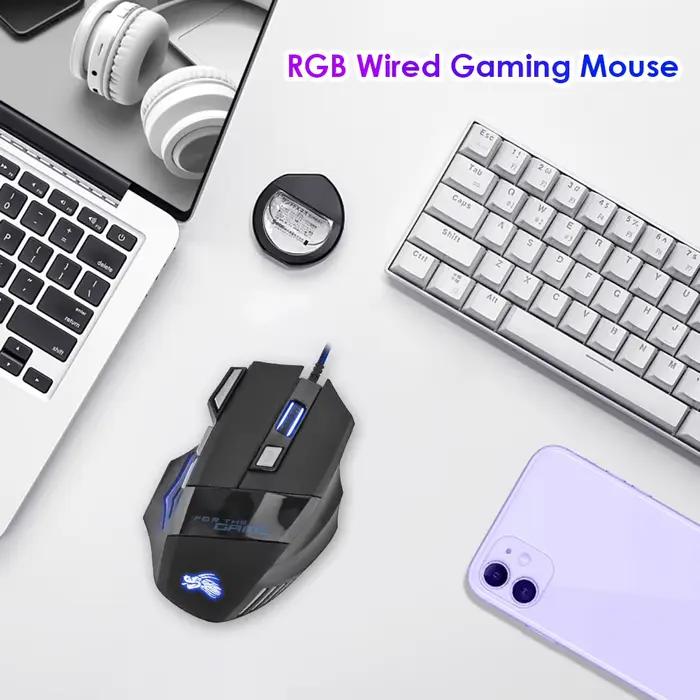 Souris de jeu avec rétroéclairage à 7 couleurs