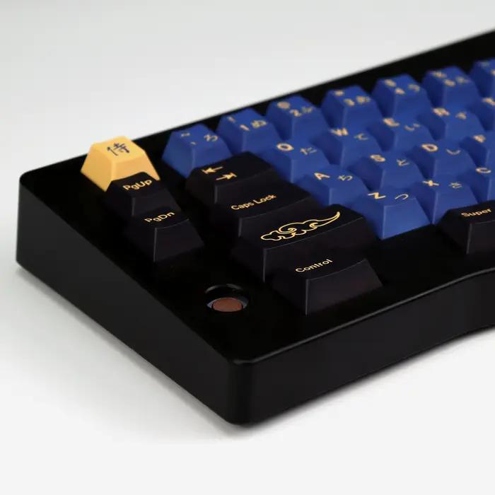 KBDiy japonais rétro bleu samouraï GMK Keycap cerise profil Alice ISO PBT Keycaps pour Aula clavier mécanique Gamer espace divisé