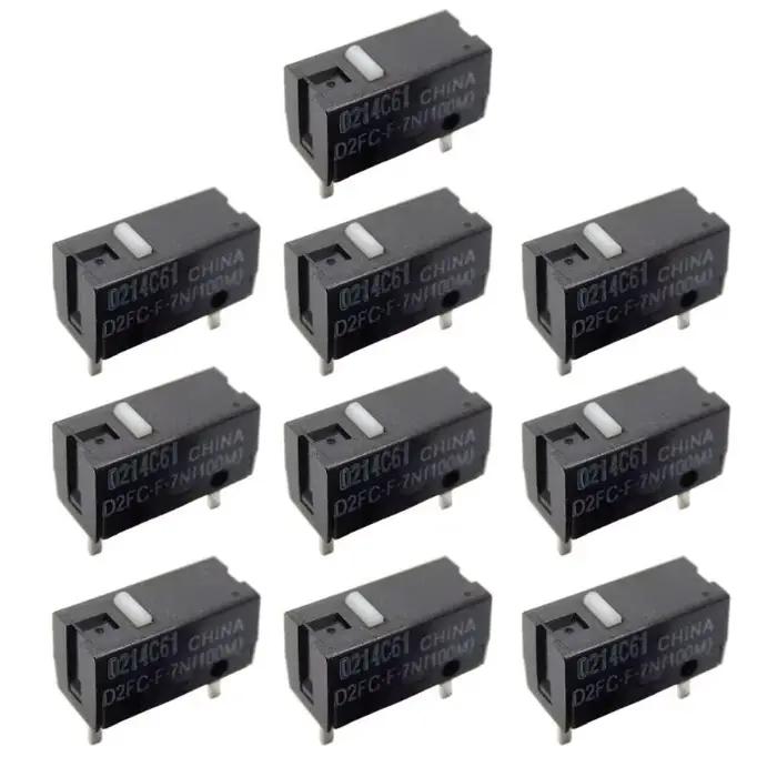 02dd 2/10pcs MICE ORIGINAL Micro commutateurs D2FC-F-7N (100m) 3pin Whitedots Touch Interrupteurs