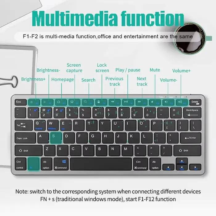 Clavier sans fil Bluetooth 5.0 et 2.4G
