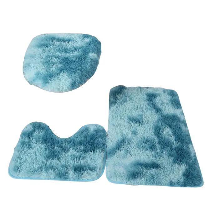 3x ensemble de tapis de bain pour salle de bain avec couvercle de toilette, combinaison absorbante, ensemble de toilette trois pièces pour douche, sols de salle de bain
