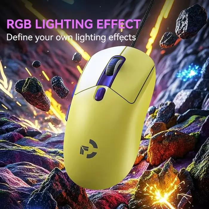 Souris de jeu filaire 6 niveaux DPI réglable jusqu'à 12800DPI puce A825 instantanée programmation Macro rvb conception