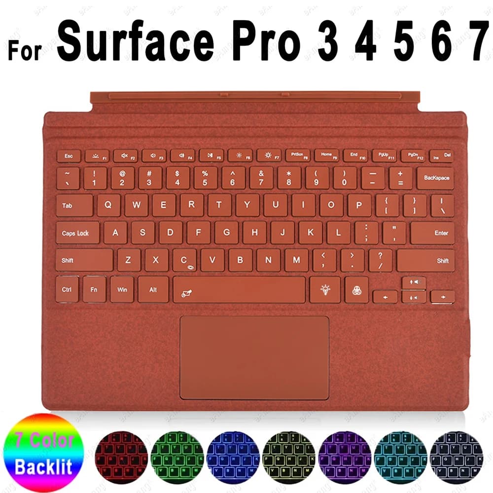Clavier Trackpad pour Microsoft Surface Pro 3 4 5 6 7 12.3 "pour 8 9 X clavier magnétique sans fil a
