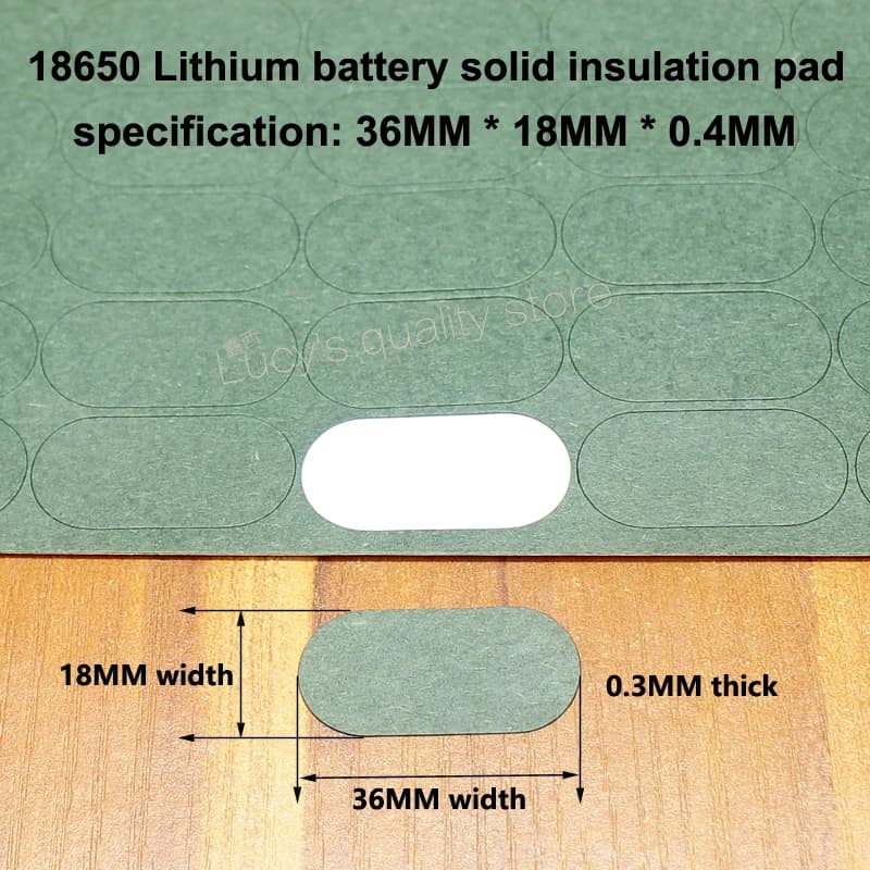 Boston – lot de 100 tapis isolant à tête plate, isolant, vert, batterie au lithium 5300, 18650 pièce