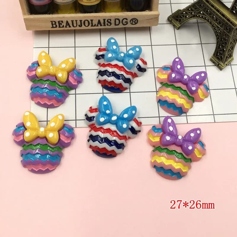 Souris Kawaii 10 pièces, Cabochon à dos plat en résine pour Center de nœud de cheveux, bijoux, Scrap
