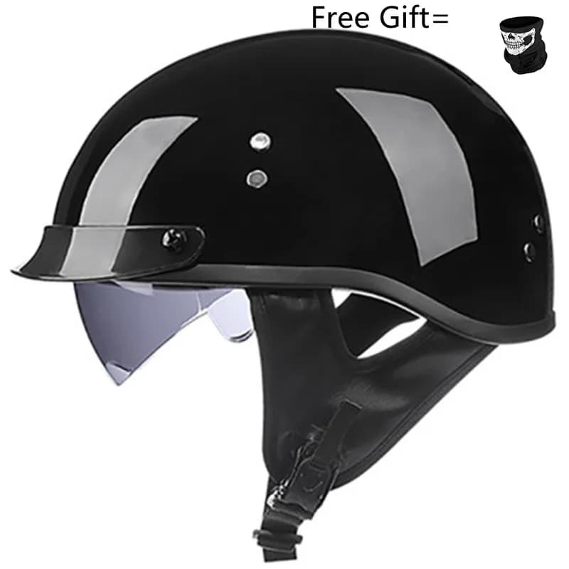 Casque de Moto demi-visage Vintage rétro Casco Casque Moto avec pare-soleil intérieur pour la condui