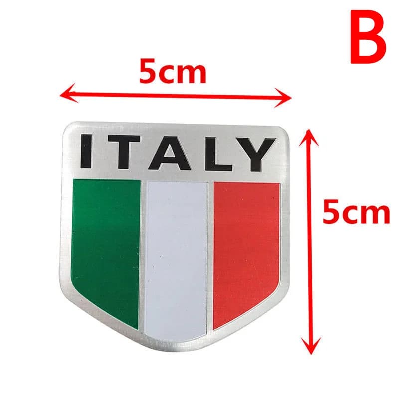 Autocollants drapeau italien en aluminium, décalcomanies 3D, accessoires de style de voiture
