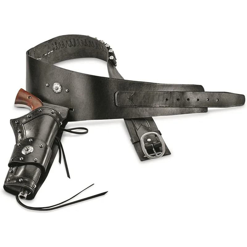Étui de Revolver gothique Steampunk pour hommes adultes, Cowboy occidental en cuir PU noir, accessoi