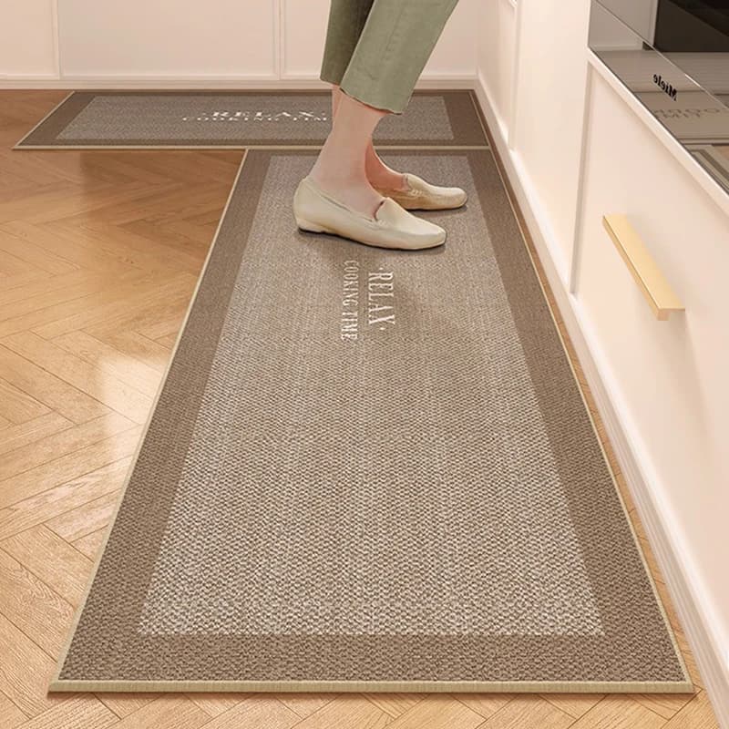 Tapis de sol pour cuisine, antidérapant, résistant à l'usure, imperméable, minimaliste, ligne noire,
