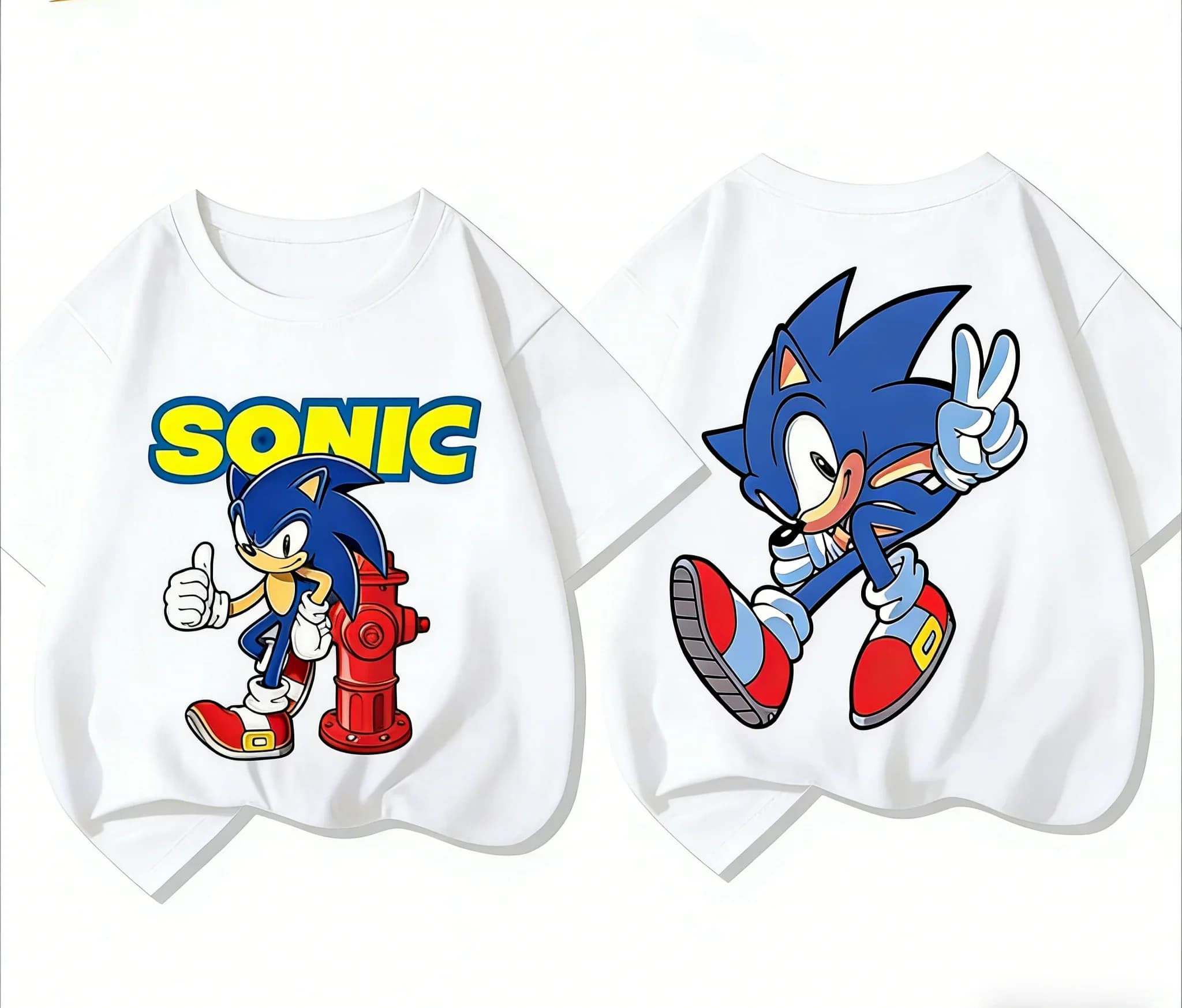 T-shirt en coton Sonic Hedgehog pour garçons et filles, Super Sonic Mouse, streetwear décontracté d'