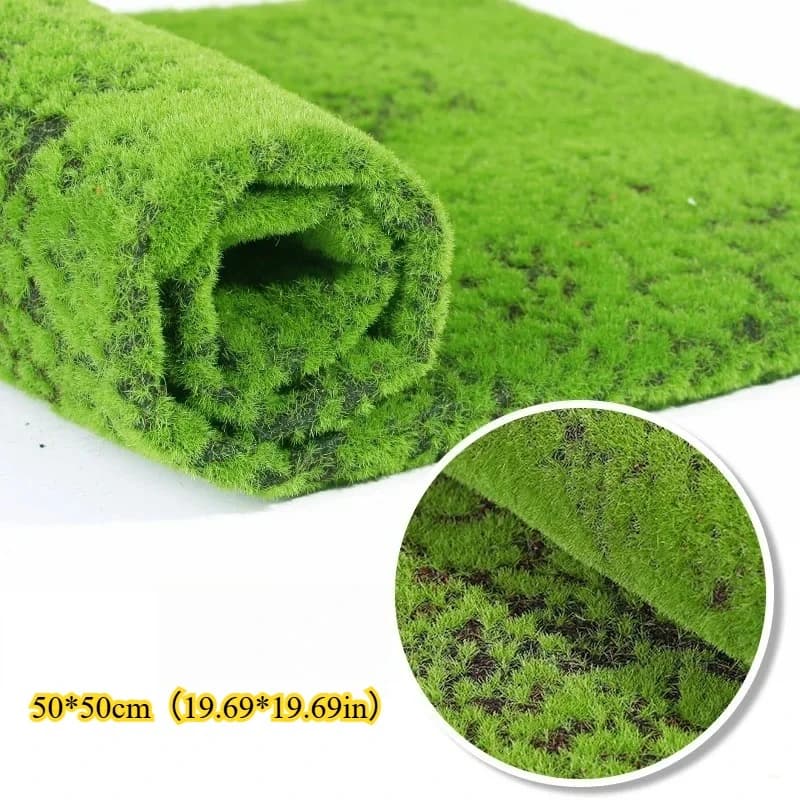 Tapis en gazon artificiel 50x50cm, fausse pelouse en mousse, rouleau de gazon paysager pour jardin,