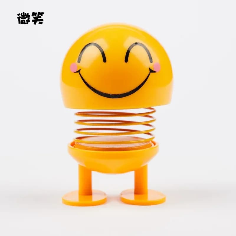 1 pièces ressorts visage souriant diverses poupées d'expression drôle avec voiture intéressant secou