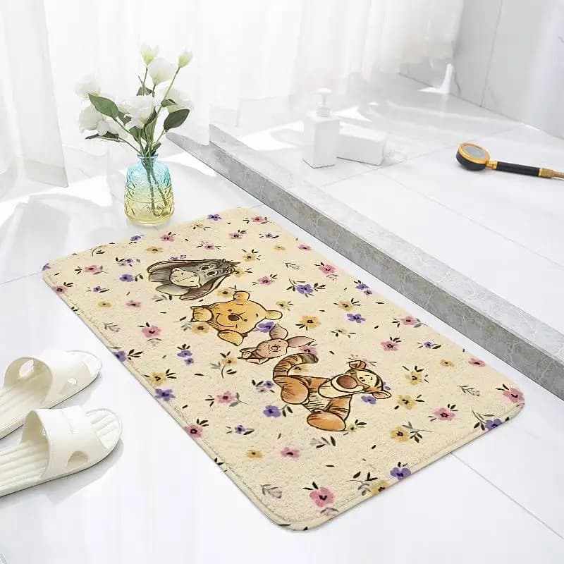 Tapis mignon W-Winnie The P-PoohS Kawaii, tapis antidérapant pour salle de bain, tapis de porte, tap