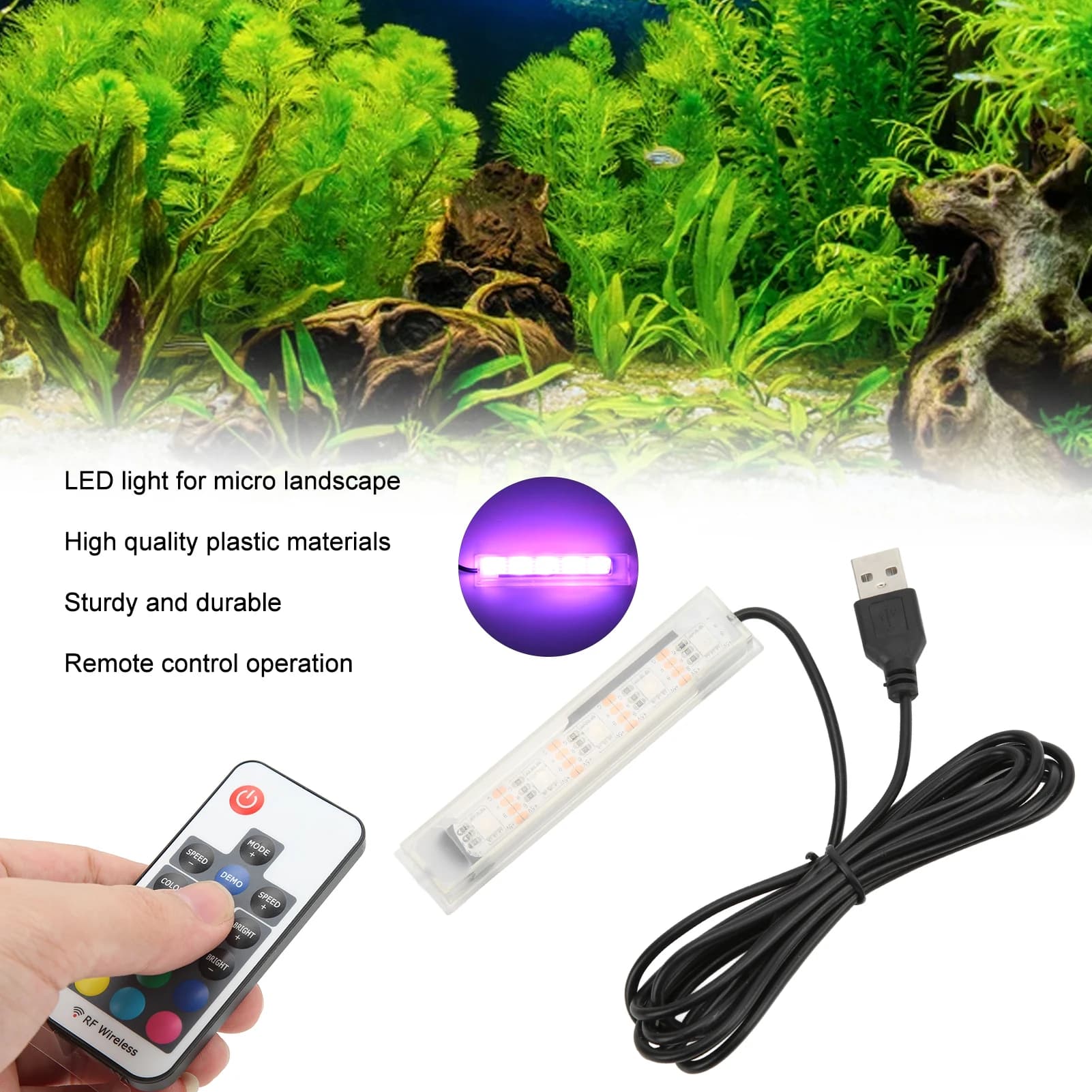 Accessoire de poisson lampe à LED poisson lumière d'aquarium alimenté par USB télécommande lampe à L