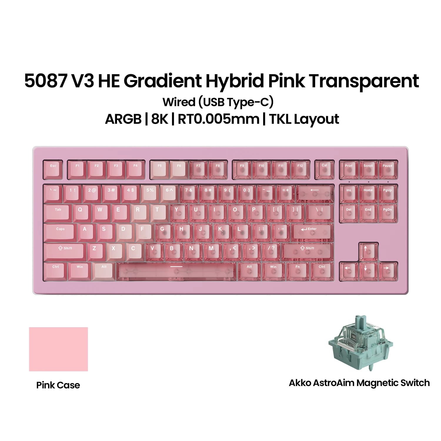 Akko 5087 V3 HE clavier à interrupteur magnétique 80% TKL disposition américaine déclencheur rapide