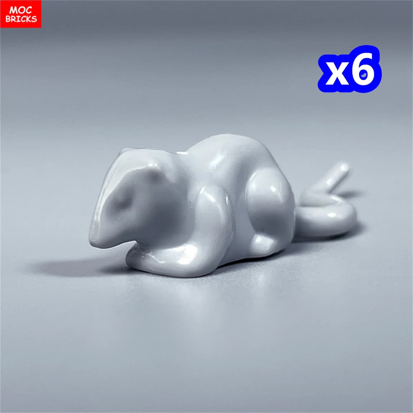 Briques MOC animaux mignons petit Rat souris avec yeux noirs, blocs de construction de modèle pour e