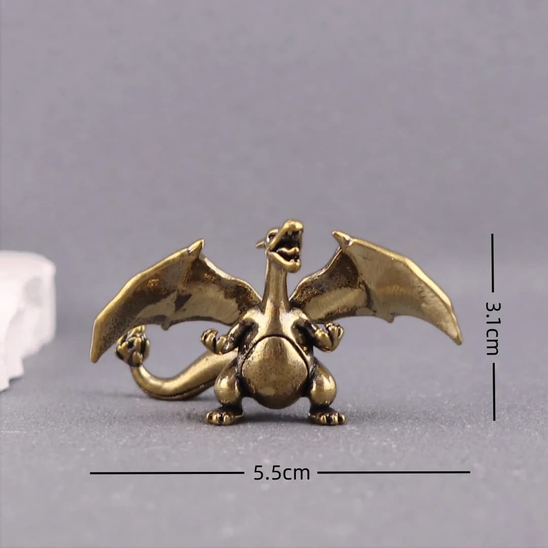Petite statue de dragon volant rugissant, ornements de bureau, figurines d'animaux vintage, modèle p