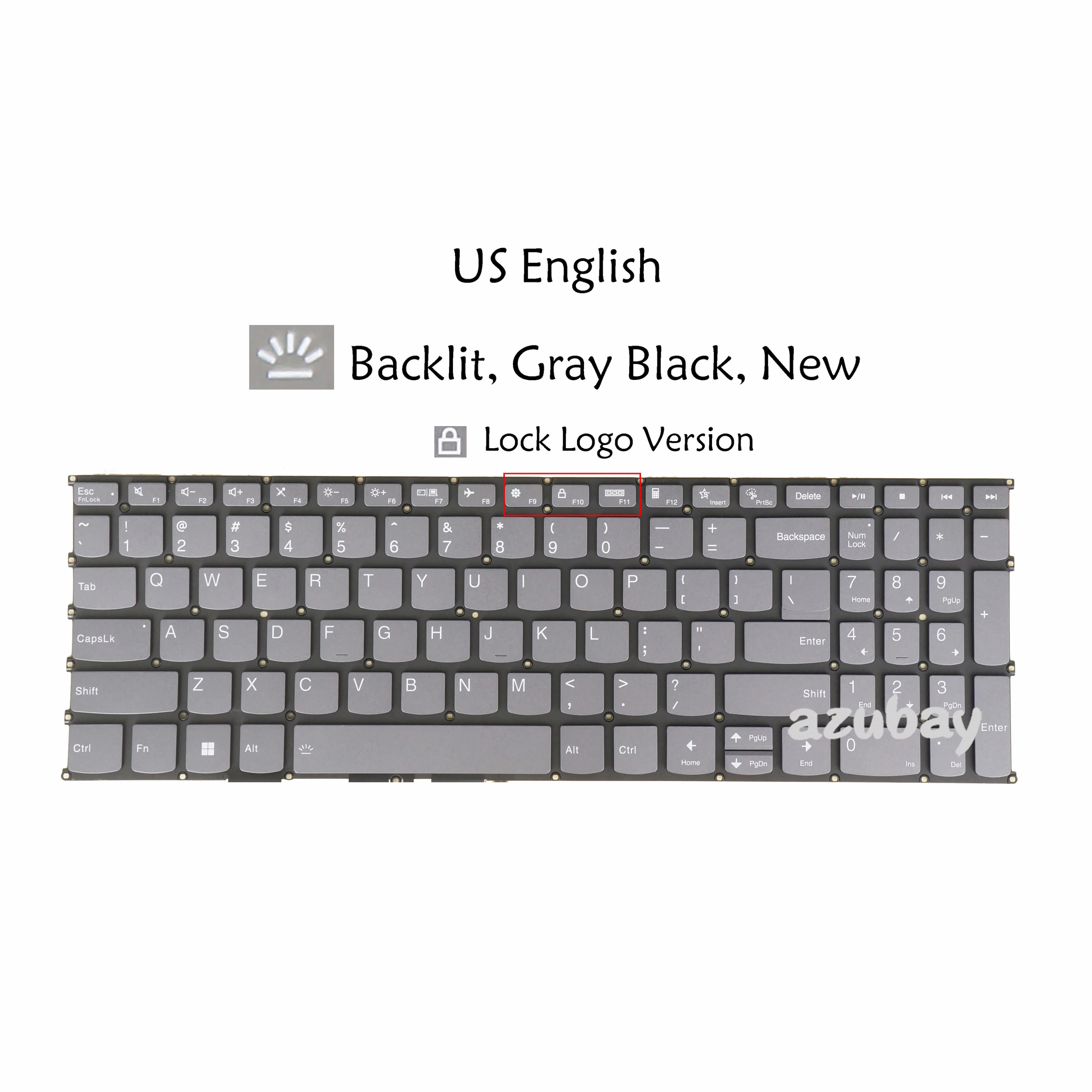 Clavier d'ordinateur portable rétro-éclairé pour Lenovo Ideapad 3 15ABA7, 3 15IAU7, 3-15ADA6 3-15ALC