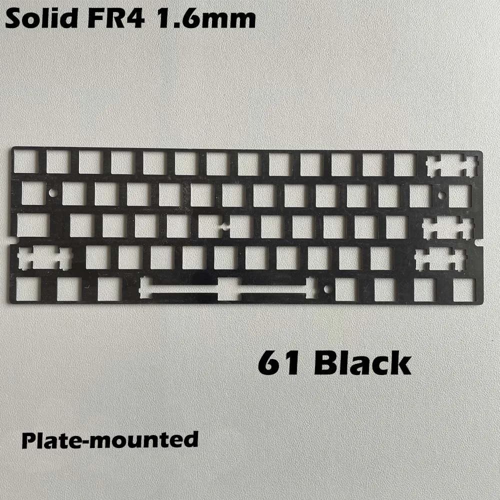 Clavier mécanique personnalisé GH60 61 64, disposition, plaque FR4 blanc massif/noir, plaque PCB ou