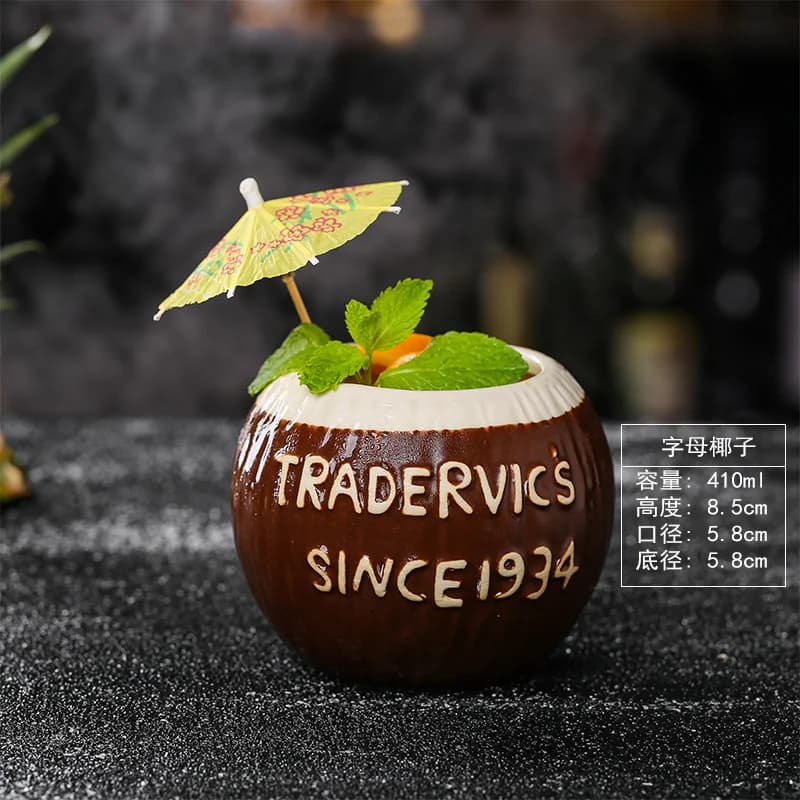 Tasse Tiki en céramique, verre à Cocktail, décor de Bar Tropical hawaïen, verres, tasse à vin mixte,