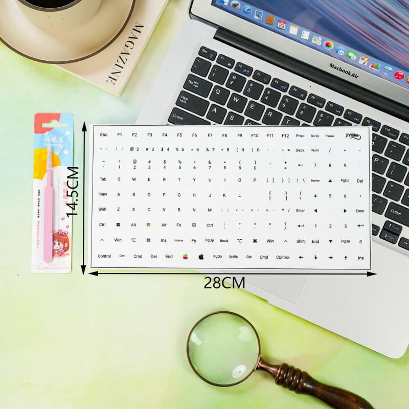 Ensemble complet de clavier (104 touches) avec pinces à épiler incluses, autocollants de lettres dét