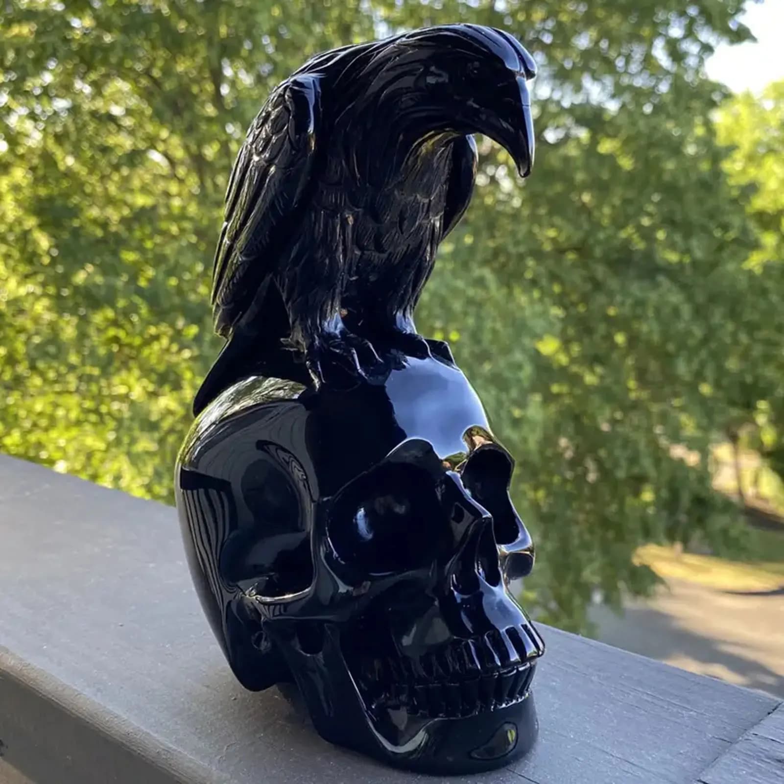 Crânes de Corbeau pour Décoration de Bureau, Statue Décorative Personnalisée pour la Maison, Accesso