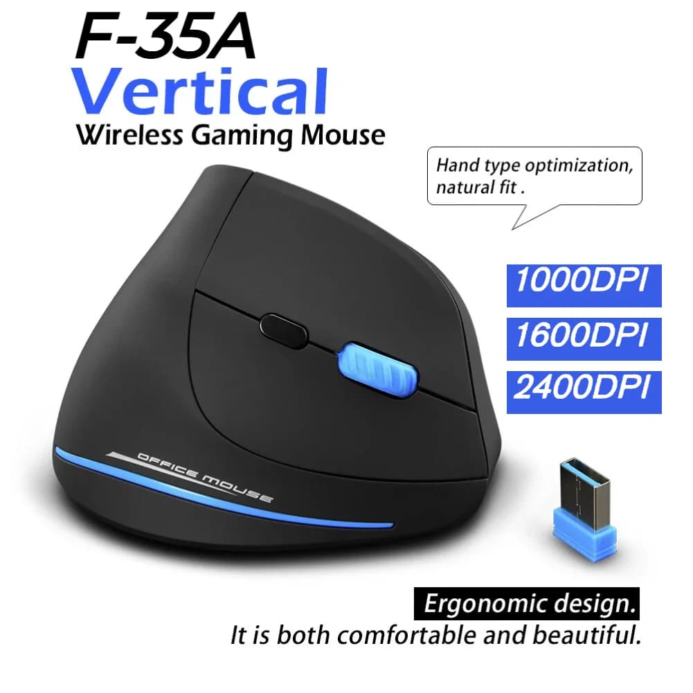 Souris ergonomique filaire verticale silencieuse rechargeable ZELOTES T20 pour ordinateur portable,