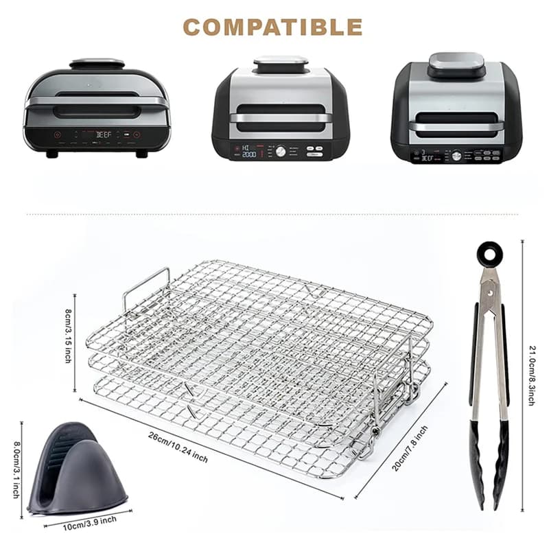 Friteuse à air T1 pour Ninja Foodi Grill XL, déliaison multicouche, accessoires pour friteuse à air