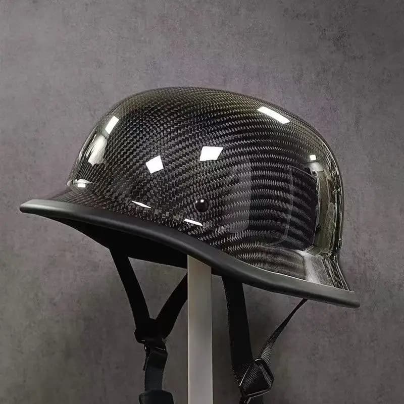Casque allemand forgé en Fiber de carbone, demi-casque de croisière Vintage, casque de moto pour hom