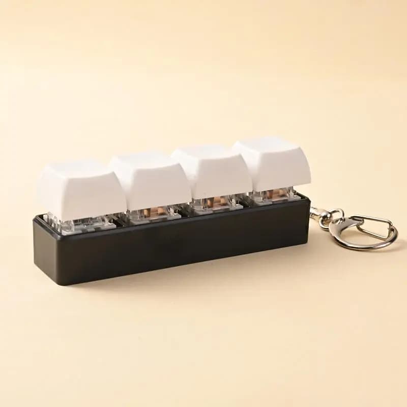 Jouet de clavier à 4 touches, bouton de clavier, porte-clés anti-stress, jouet de clic clavier, cube